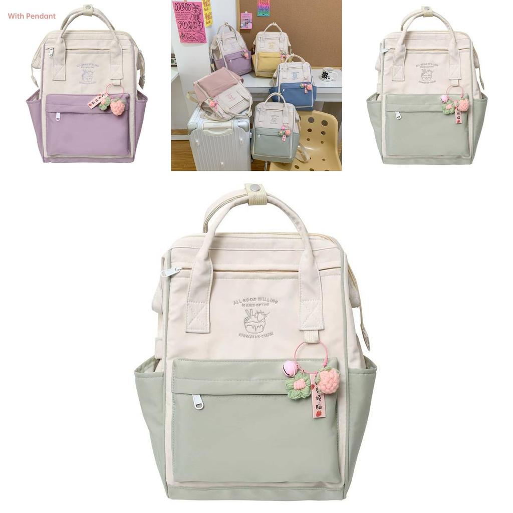 Vibrant Nylon Backpack For Girls Lightweight Waterproof Trendy Daily Use Bag