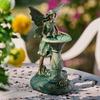 Valery Madelyn Gartendekoration, Ornament, Brunnenfee, Gartenlicht im Bronzestil, Solarlampe, Außendekoration, Stilvolle Dekoration, Gartenornament,
