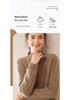 Women's Heavyweight Cashmere Jacquard Sweater - Thick Half-High Neck, Long Sleeve, Winter Knit Pullover