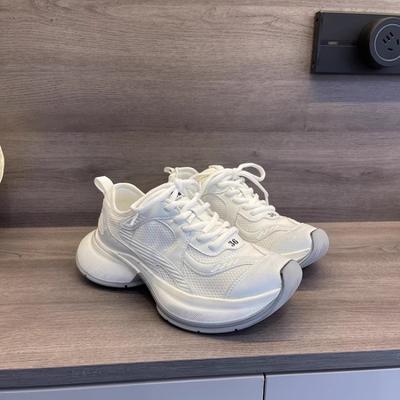 2024 New Mesh Women's Dad Shoes Thick Sole Heightening Small Breathable Soft Sole Sports Casual Shoes