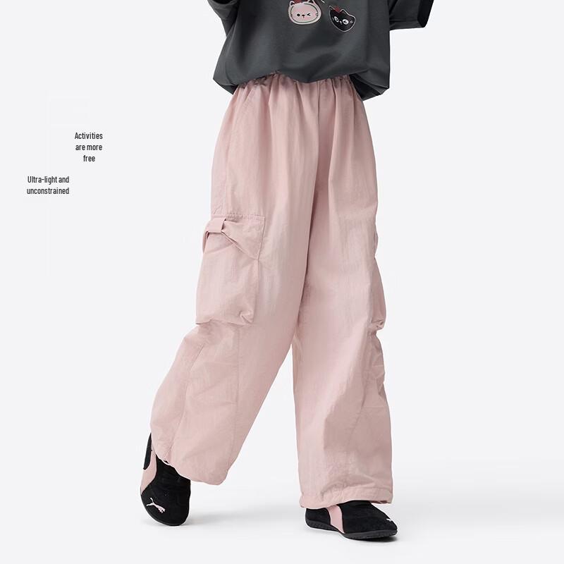 Girls' Summer Breathable Tapered Cargo Pants