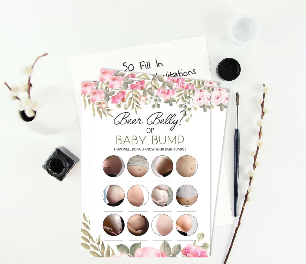 Inkdotpot Baby Bump Or Beer Belly Games Party Supplies Activity Cards Baby Shower Game Ideas Baby Shower Gender Neutral Games Its A Boy Or Girl