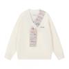 Unisex Oversized V-Neck Knit Sweater With Colorblock Patchwork Design Winter Warm Loose Fit Streetwear