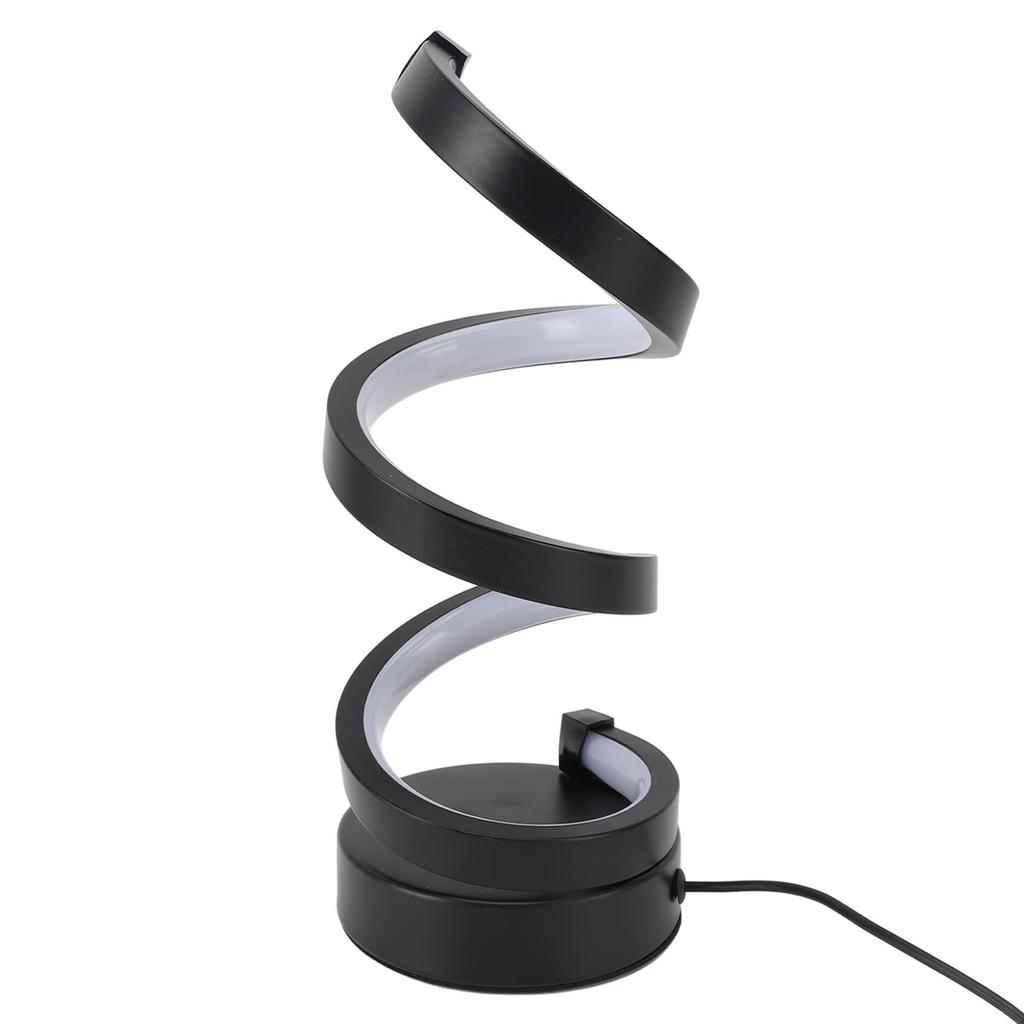 Spiral LED Tischleuchte 3 Farbtemperaturen Stufenloses Dimmen USB-betrieben Moderne Dekorative Schreibtischlampe