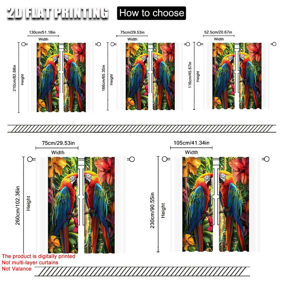 Scene Curtains Parrot Durable Polyester Fabric Without Electricity Family Party Decoration Suitable Holiday Curtain Made Of Washable