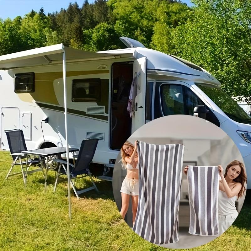 Striped Super Soft Bath Towel, Coral Velvet Material, Quick Drying Absorbent, Suitable for Swimming Pool, Beach, RV, Yoga, Gym