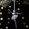 Indoor Seasonal Home Decor Faux Crystal Christmas Ornaments, Clear Acrylic Reindeer/Bell/Wreath/Wine Glass Winter Transparent Angel Shaped Charms