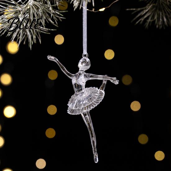 Indoor Seasonal Home Decor Faux Crystal Christmas Ornaments, Clear Acrylic Reindeer/Bell/Wreath/Wine Glass Winter Transparent Angel Shaped Charms