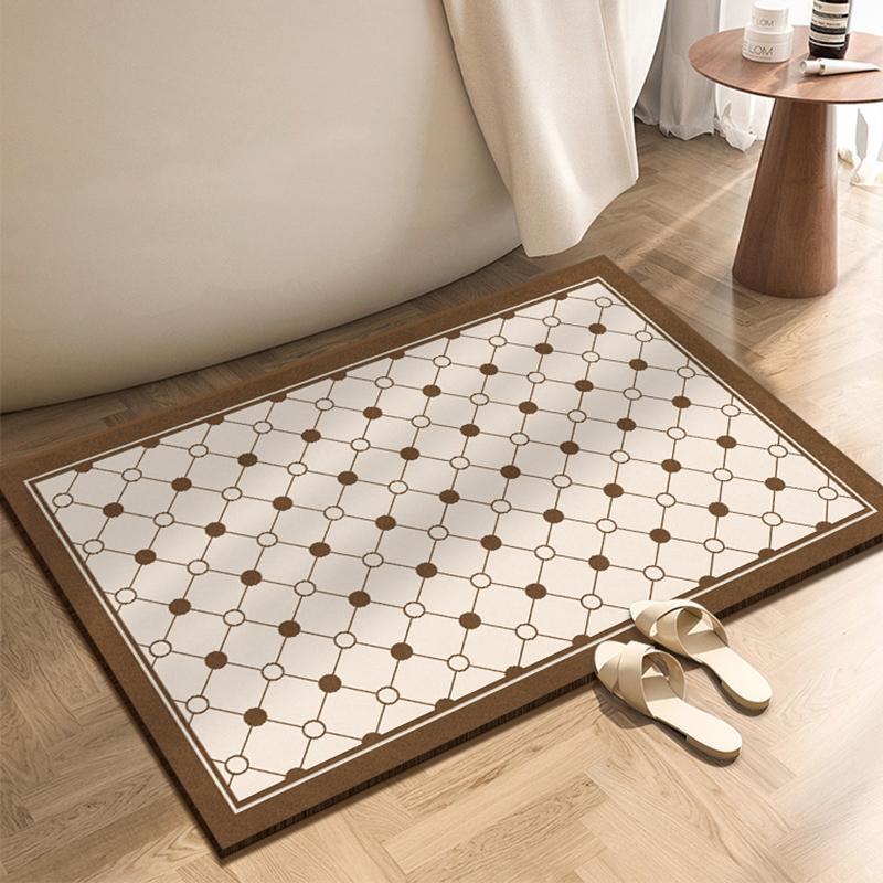 Luxury Diatomite Bathroom Shower Bath Mat Absorbent Foot Mats Non-slip Quick Dry Toilet Rugs Carpet Doormat Washable