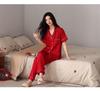 Women's Ice Silk Short Sleeve Pajama Set