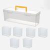 Plastic Tool Storage Box with 6 Storage Case Transparent Tool Organizer Classification Multi-Compartment Hardware Toolbox