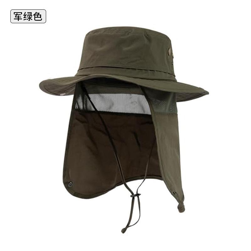 Fishing Sun Protection Hat Men's Summer UV Protection Neck Protection Outdoor Mountaineering Big Brim Sun Hat Big Head Fisherman Sun Hat