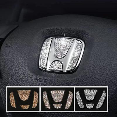 Volant Bling Crystal Emblem, lesklé Příslušenství Díly Loga Samolepka Odznak Obtisky Kryty Dekorace interiéru pro Honda