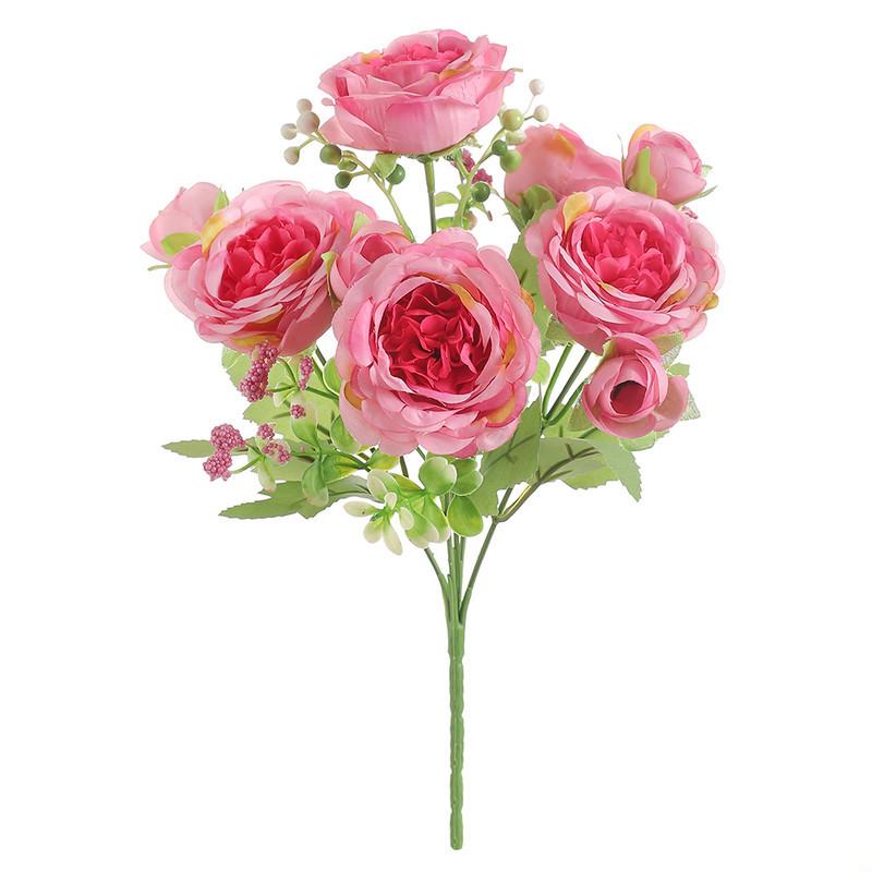 Artificial Flowers Fake Silk White Peonies Used for Home Room Vase Decoration Christmas Wreath Wedding Bouquet Party Accessories