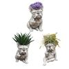 Lustiger Bulldogge Blumentopf Neuheit Mittelfinger Hund Blumenkübel Niedliche Hundegartenstatue für Außen Innen Garten Büro Schreibtisch Dekoration
