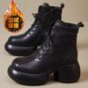 Retro soft leather platform single boots women's 2025 autumn and winter new short fashion boots British Martin boots thick heel women's boots
