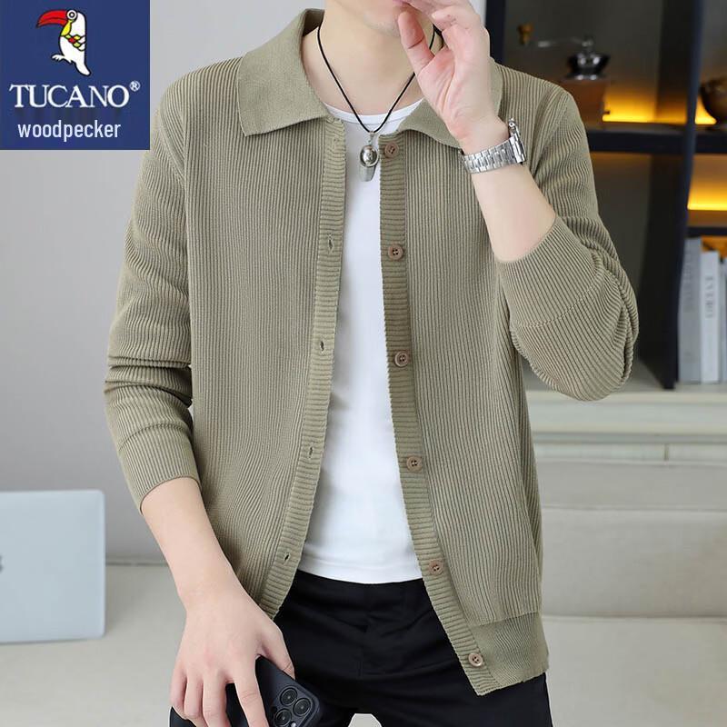 

TUCANO Men s Lapel Knit Cardigan Jacket 3XL