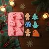 2PCS Christmas Chocolate Molds Reusable Silicone Baking Mould 6-Cavity Ice Silicone Moulds for Making Soap/Cookie
