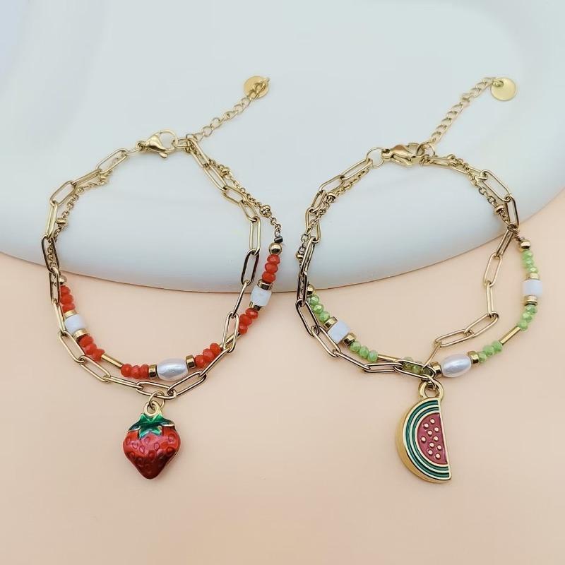 Fashion Fruit Shaped Bracelet Summer Dopamine Versatile Creative Stainless Steel Jewelry For Women