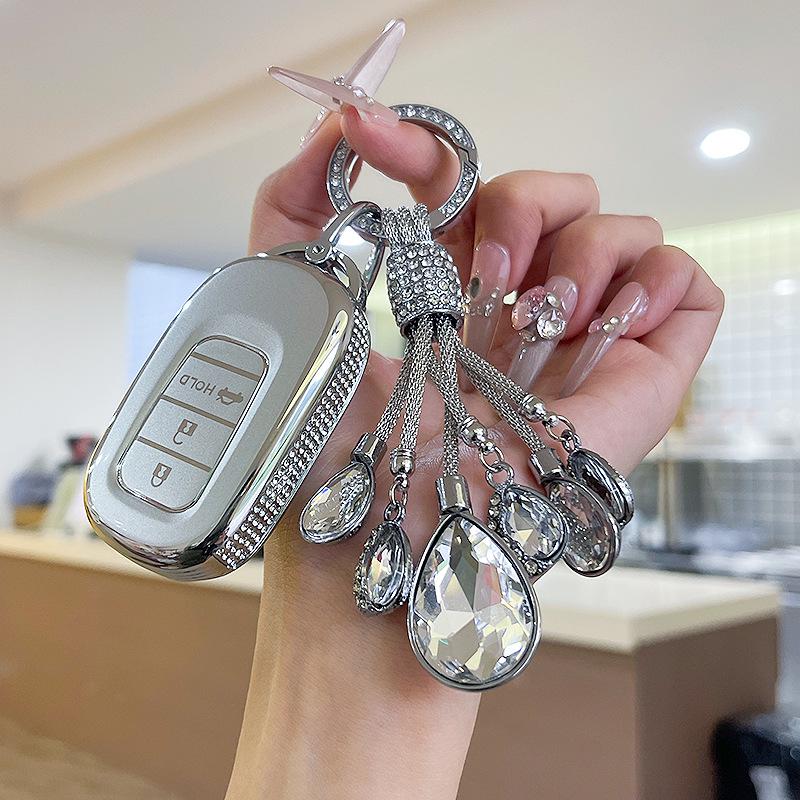 Premium Women's Car Key Case for Honda Accord, Civic, CR-V, Fit, Odyssey, Vezel, Lingpai, and XR-V