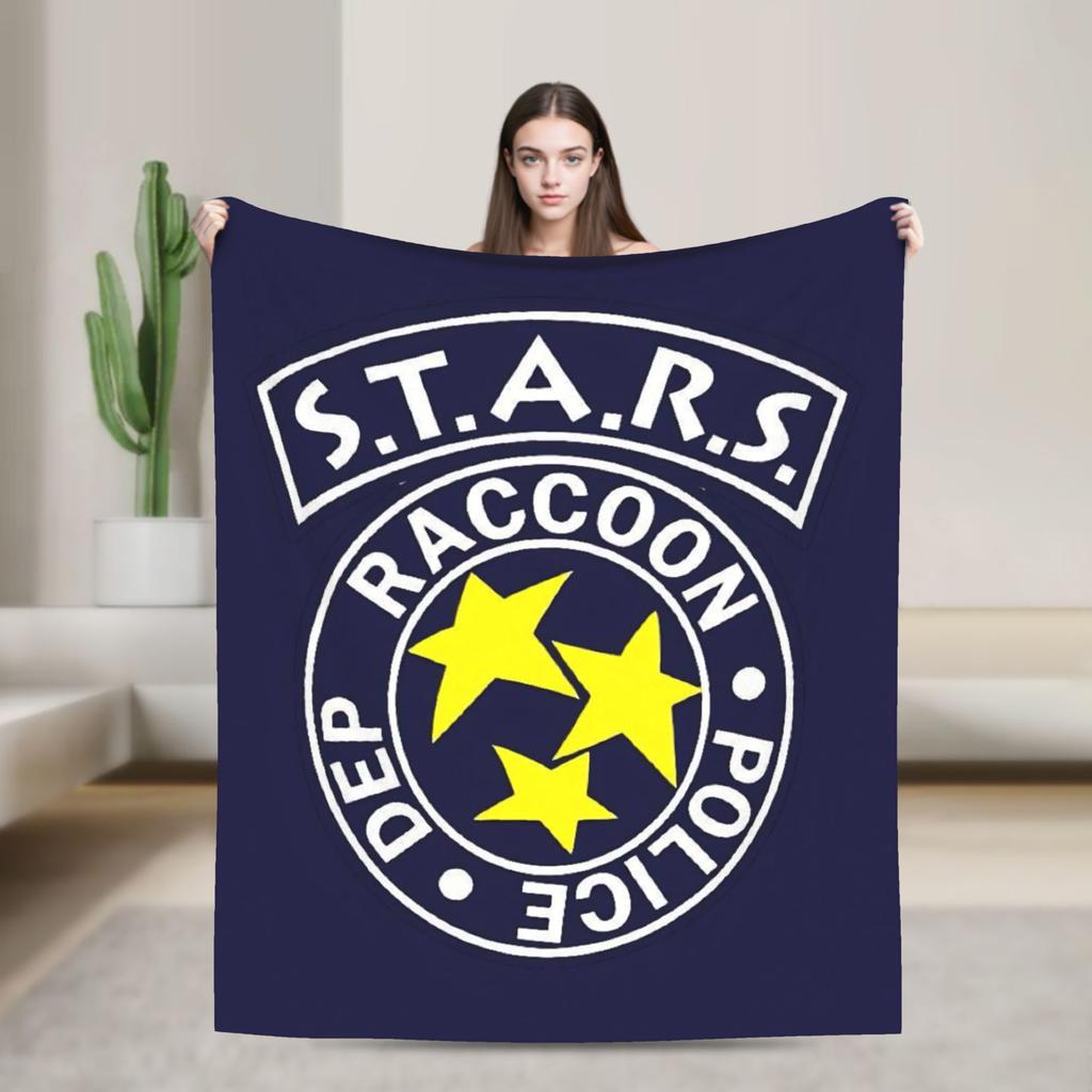 Leon Kennedy Resident Evil Warm Soft Blanket Picnic Plush Bedding Throws Fashion Outdoor Flannel Bedspread Sofa Bed Cover