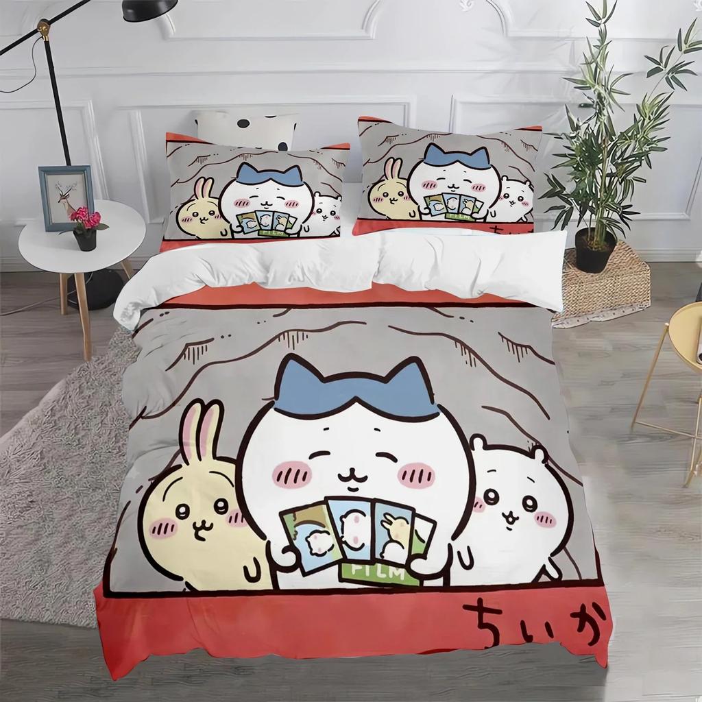 Ensemble Housse de Couette Confortable en Polyester Motif Dessin Animé Avec Housse de Couette et Taies d'Oreiller Tailles King Queen Twin Pour Garçons Filles et Enfants