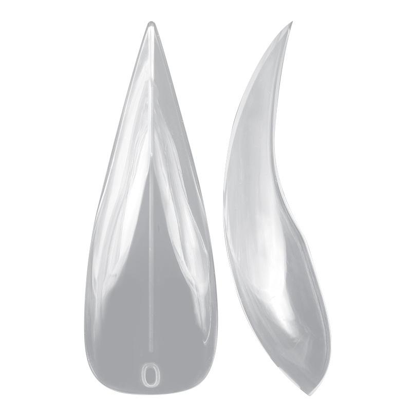 140Pcs/Box Short Curved Stiletto Nail Dual Form For Nail Extension Of 3D Cat'S Claw Sculptural Acrylic Nails Full Cover Molds