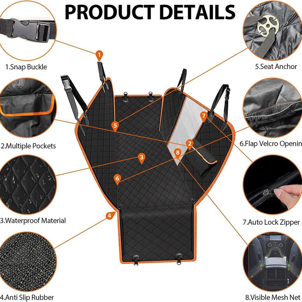 Waterproof, Anti-Dirt Pet Car Seat Cover and Thick Dog Cushion
