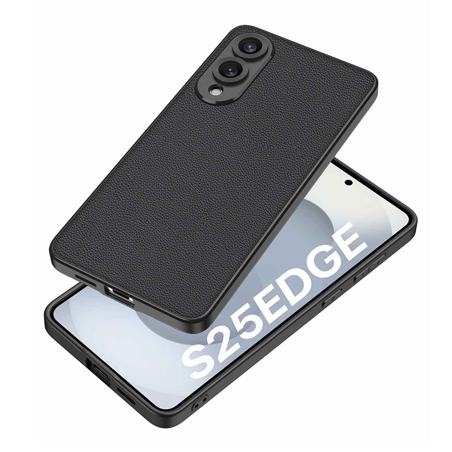 

For Samsung Galaxy S25 Edge Case Hybrid PU Phone Back Cover Skin Touch Purple