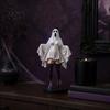 Ghost Decoration with Gauze Skirt Gothic Lady Sculpture, Halloween Resin Shrouded Woman Figurine, Mythical Artistic Ornament for Bar Decor Desktop