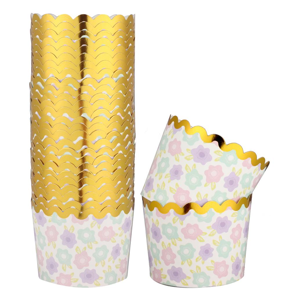 50 Pcs Colorful Greaseproof Paper Baking Cups Large 5 Oz Cupcake Paper Liners Di