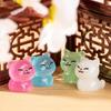 Resin Luminous Cat Figurines Glow At Night Miniature Lucky Cat Mini Cat Animal  Gift Giving