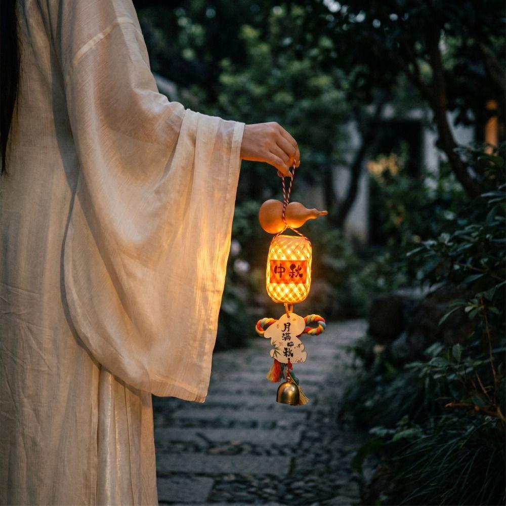 Luminous Mid-Autumn Festival Lantern Ancient Style Handcraft Rabbit Handheld Lantern Handmade Cartoon Flower Lanterns Outdoor
