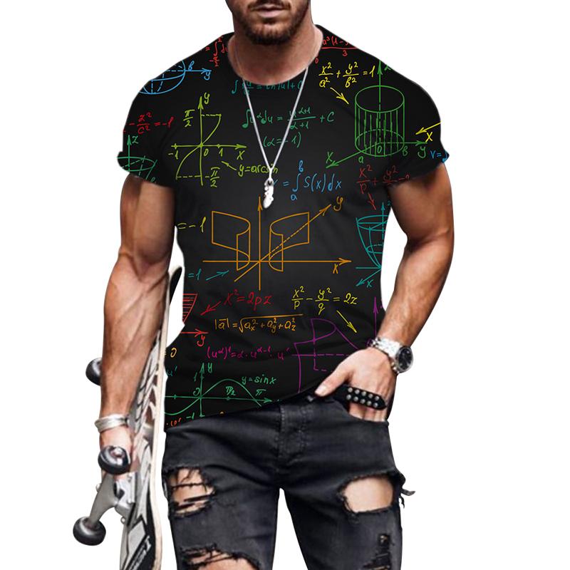 Funny Mathematical Shirt Phys Chemical Formula Summer Street 3D Tričko Módní O Krk Měkké Tričko Oversized Tričko Math Tričko