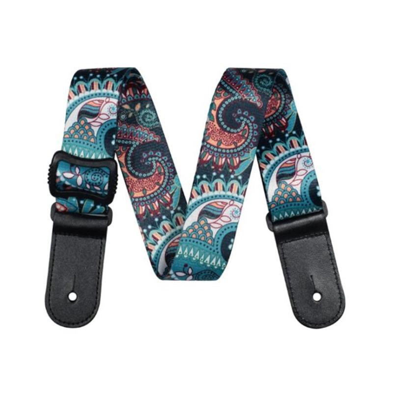 Accessori per chitarra Basso elettrico acustico Tracolla larga per chitarra Cintura regolabile Vintage Nero Bianco