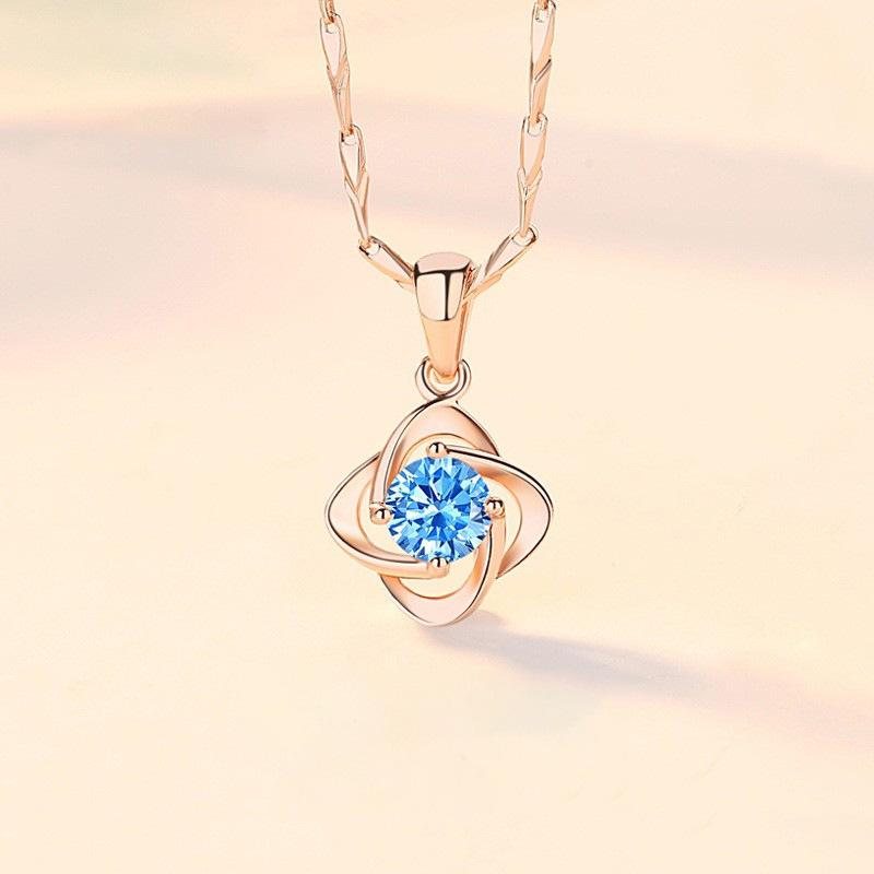 Collier trèfle à quatre feuilles pour femme, style étudiant japonais et coréen, style Mori, pendentif floral personnalisé, chaîne de clavicule, chaîne de cou