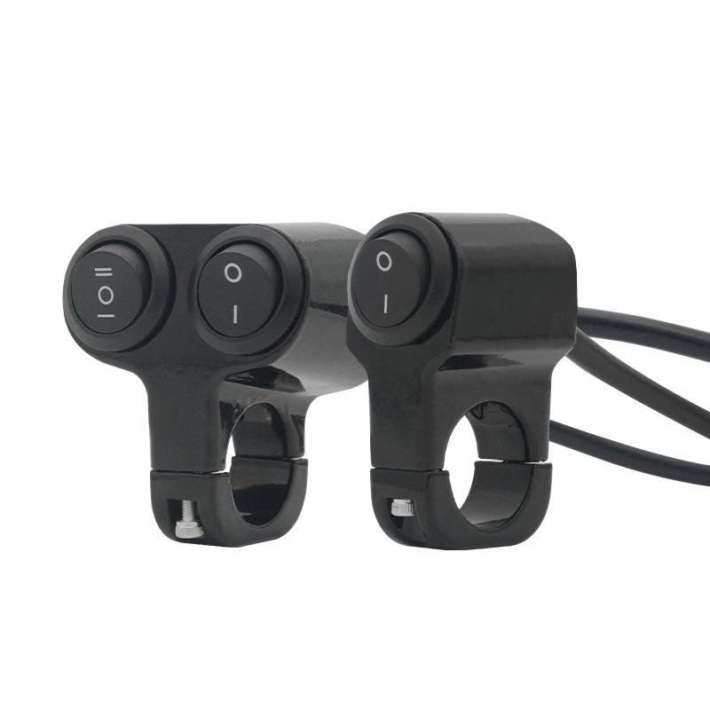 LED Aluminum Alloy Multi-function Motorcycle Handlebar Switch with Double Flash and Spotlight Headlight