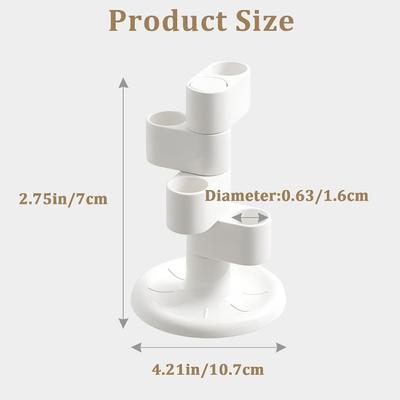 360° Rotating Toothbrush Holder with 4-slot Design and Anti-slip Base - Bathroom, Dressing Table and Travel Organizer, for Tooth
