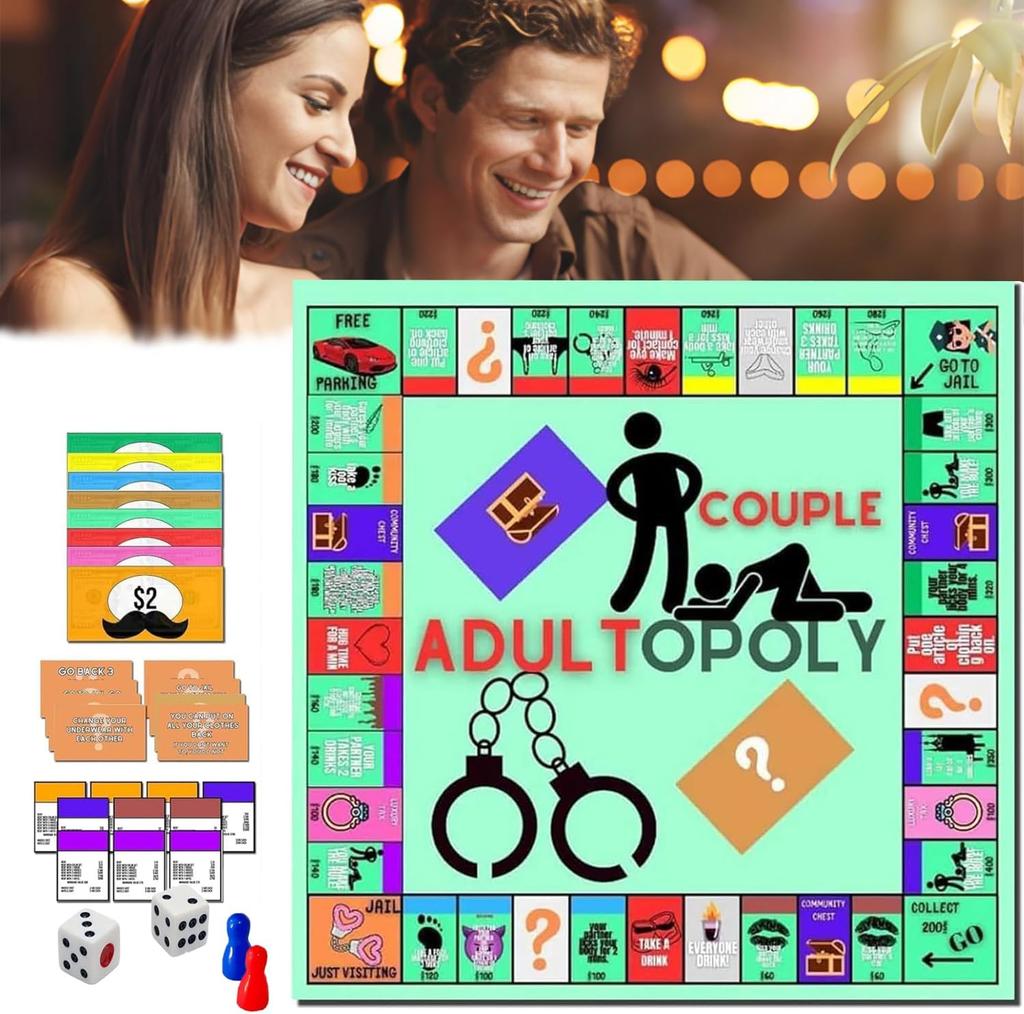 Adultopoly Brettspill Par Adultopoly Datekveldspill Morsomt Interaktivt Forholdskortspill Samtalekort For Par