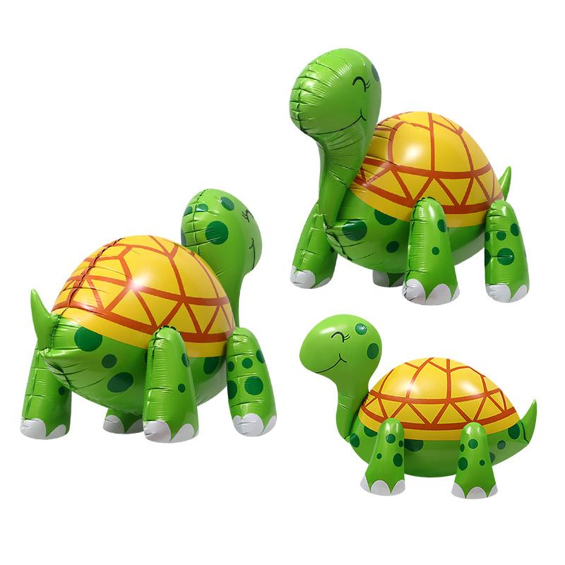 Ballons Animaux de Dessin Animé Tortue Debout 4D, Décorations de Fête, Lot de 2 One size vert