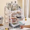 Transparent Makeup Box Pearl Treasure Box Plastic Makeup Storage Box Storage Drawer Storage Rack Four Layers Three Drawers