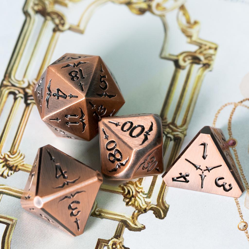 Cusdie Eagle Metal D&D Dice Dungeons and Dragon 7Pcs D4-D20 Polyhedral Dice Set for Pathfinder Role Playing Game Board Games