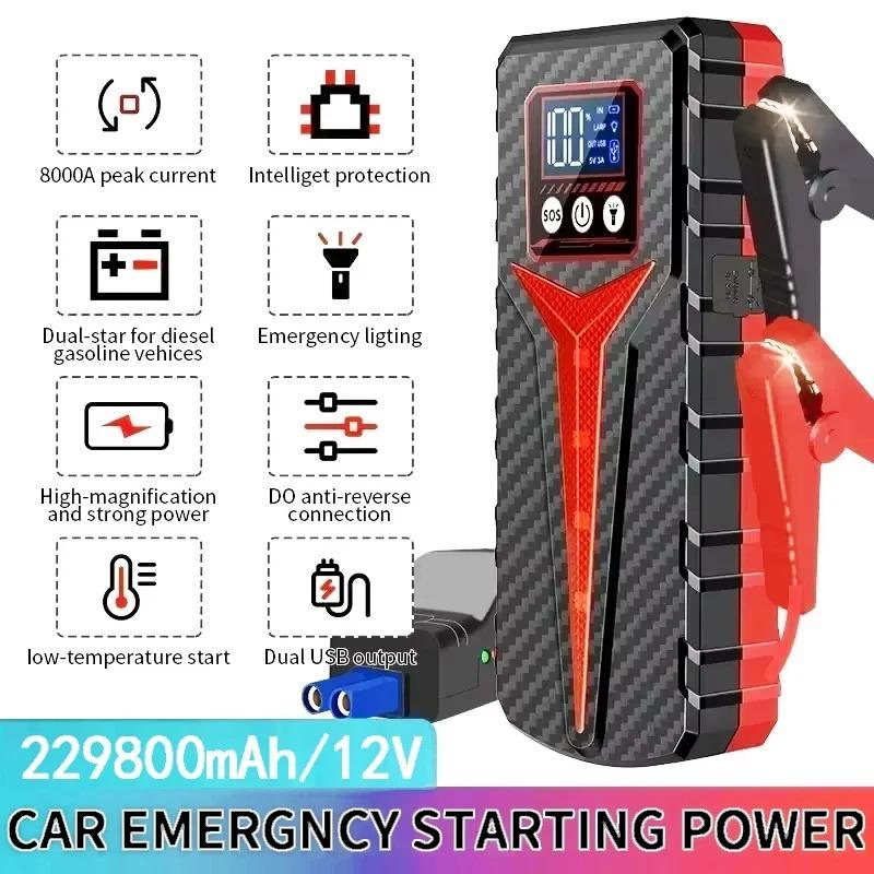Car Jump Starter for 12V Vehicles, Portable Emergency Power Bank, Auto Battery Booster Charger for Vehicle Motors.