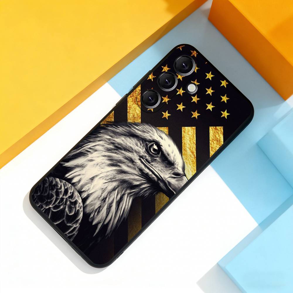 America USA Flag Cool For Samsung Galaxy A 73,72,51,53,52,71,22,5G,Note,J7,8,9 Soft Black Cover Phone Case