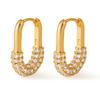 U Shaped 18k Gold Plated Zircon Inlaid Fashion Earrings