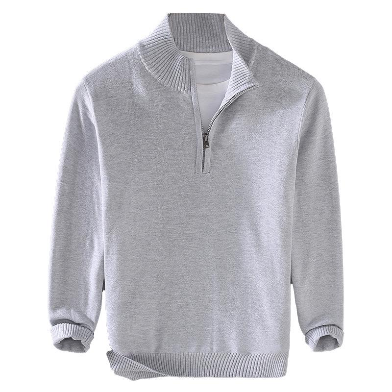 Men's Zippered Stand Collar Cardigan - Autumn/Winter Fashion, Korean Style Knitwear