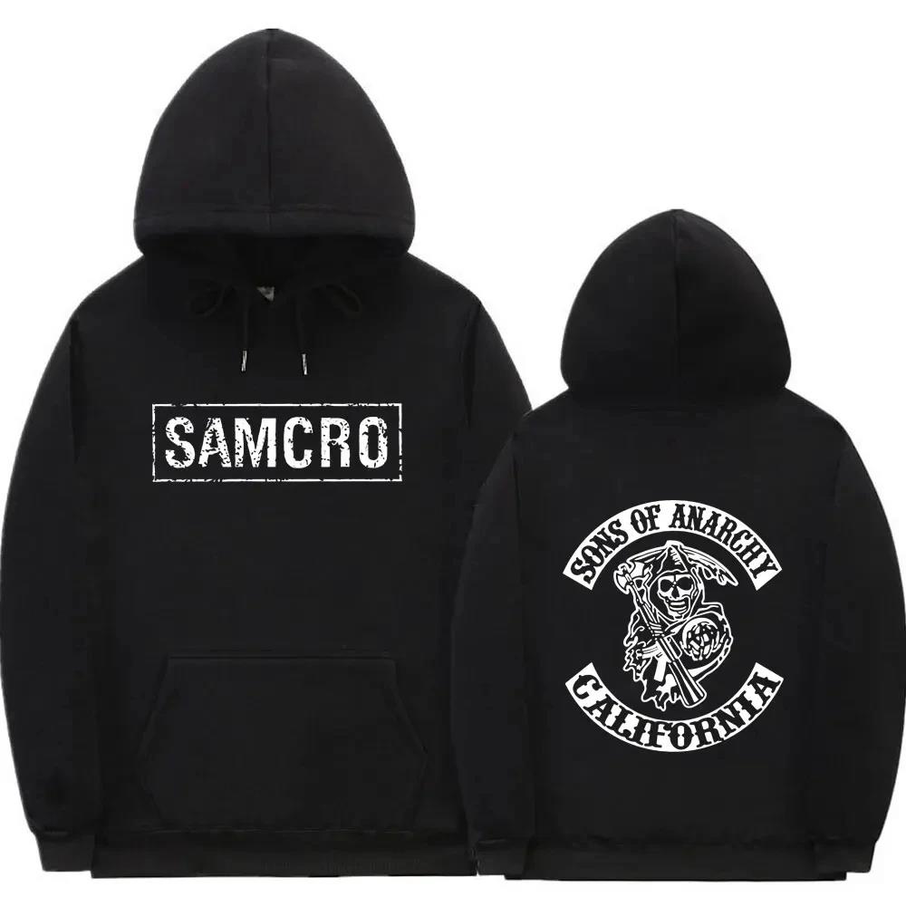 Double Sided Print Hoodie Sweatshirt Tops Sons of Anarchy SAMCRO Men Womnen Fashion Brand Design Pullover Cotton Fleece Hoodies