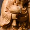 Hanro Art Carving Buddha One of the Seven Lucky Brings Good Fortune H x W x 3cm Promotes Business Illness and Good and Protection from Evil Statue,