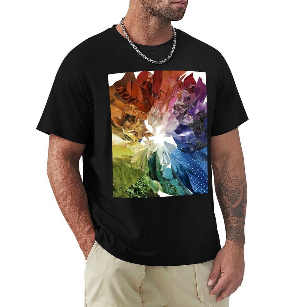 Collaged Color Wheel Tshirt Basic Daily Outfit Short Sleeve Tee