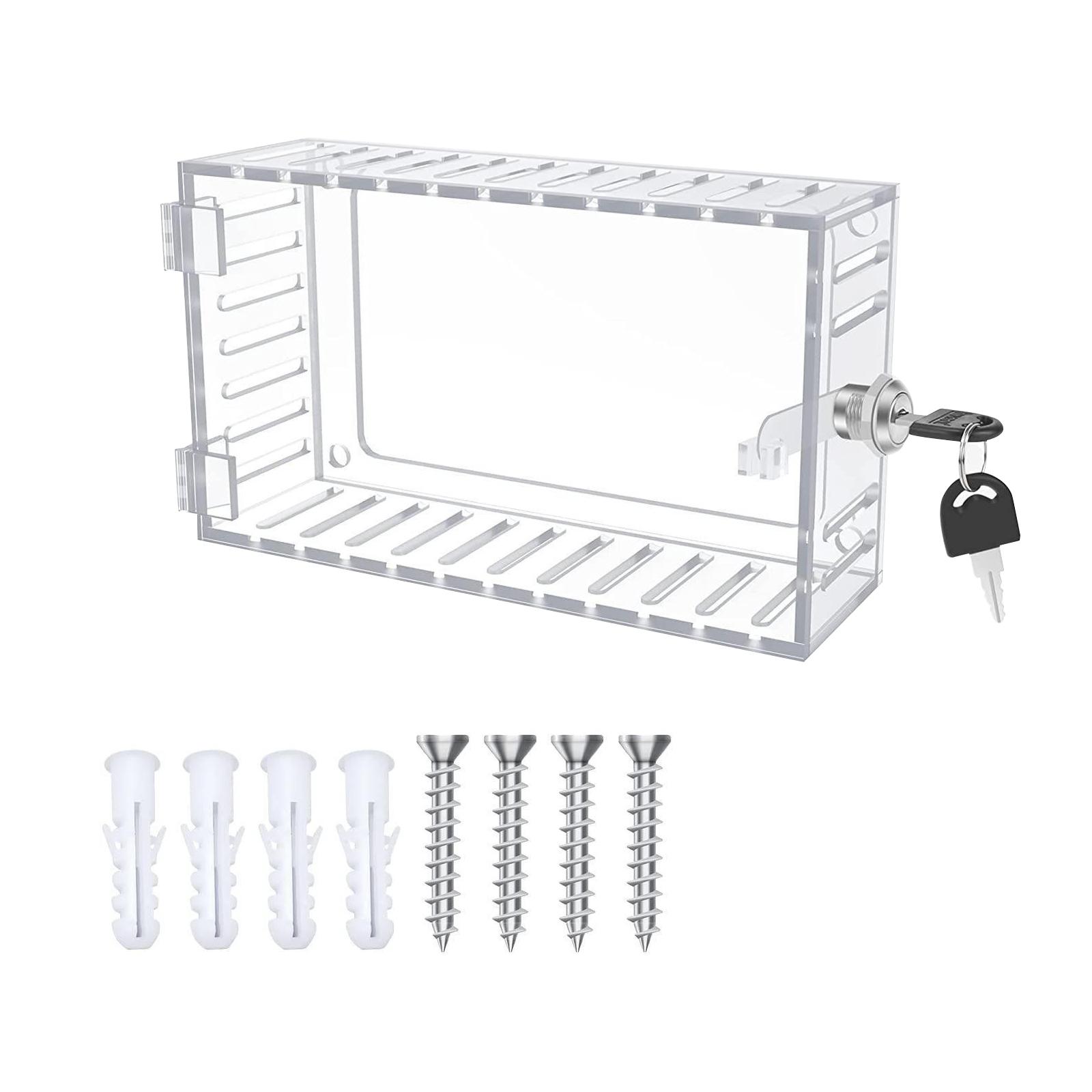 

Термостат с замком и ключом, прозрачная большая защита термостата для термостата на стене, защита термостата, крышка термостата